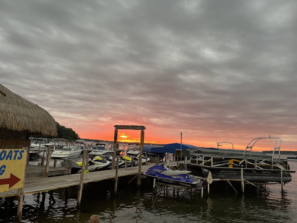 a dock with boats