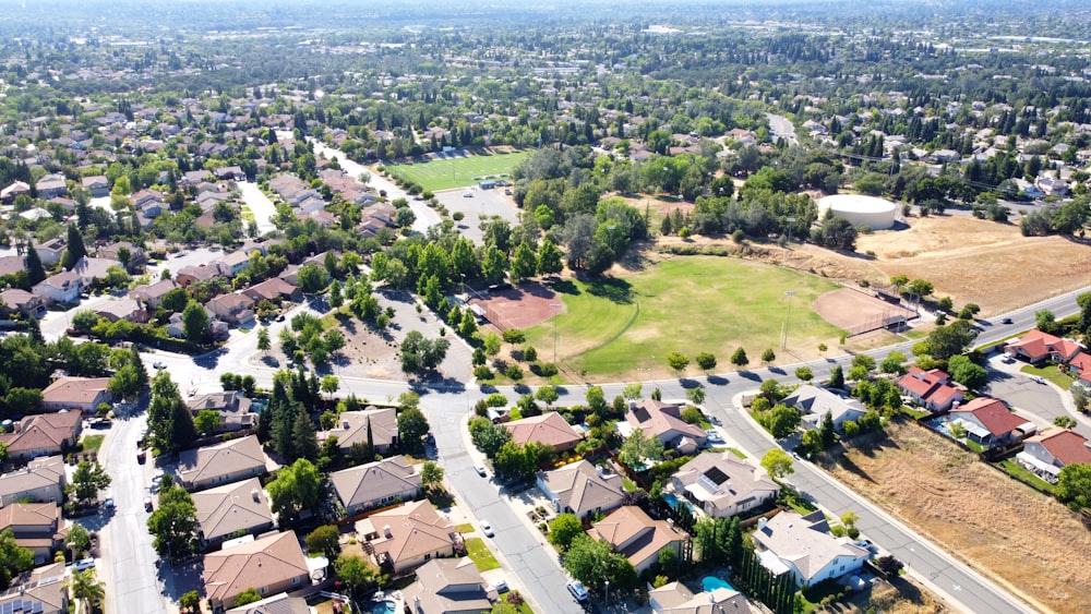 aerial view of a town