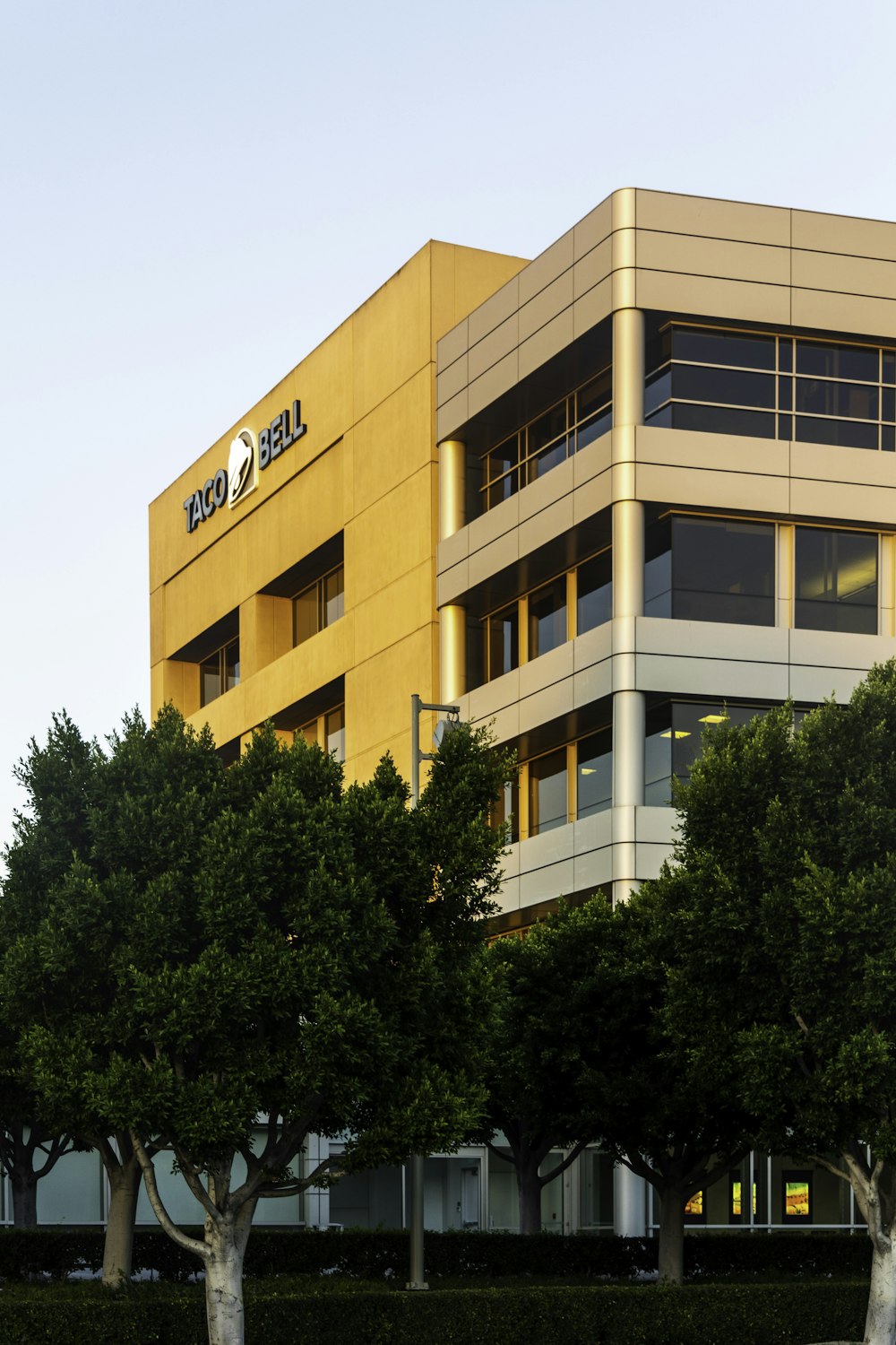 a building with trees in front of it