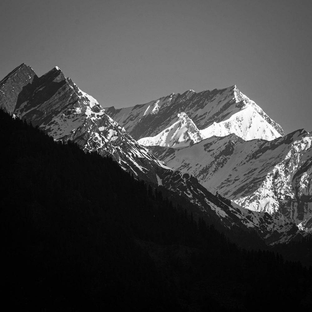 a mountain with snow