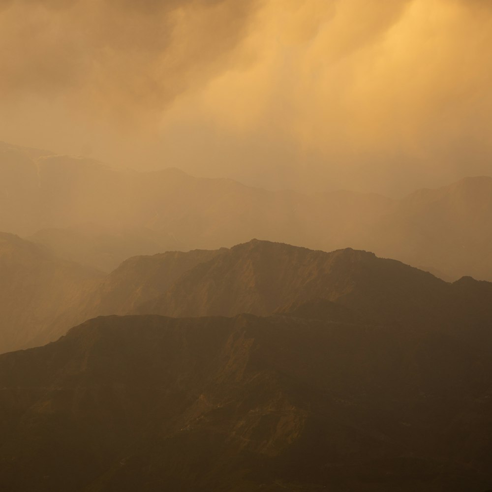 a view of a mountain range