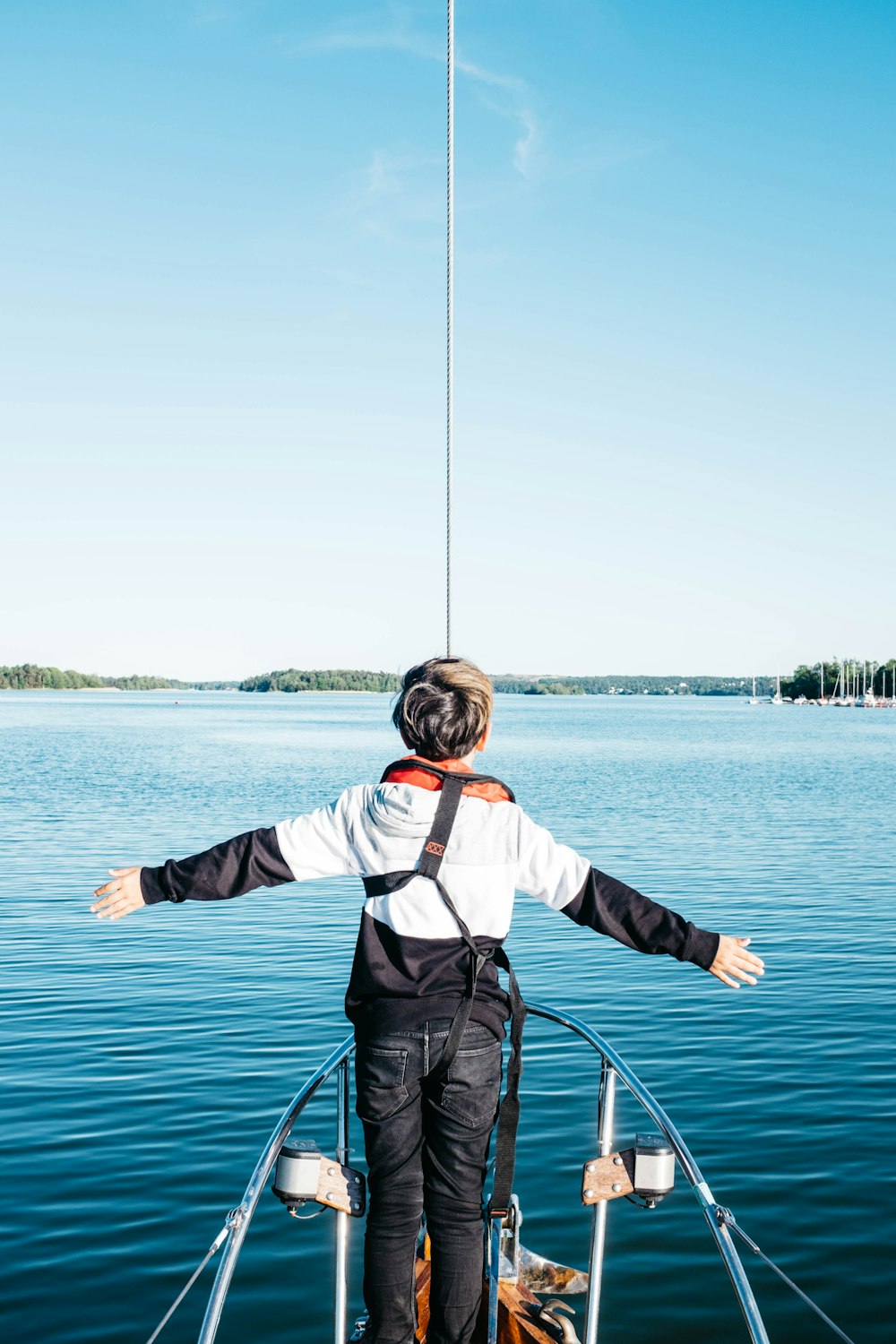 a man standing on a boat