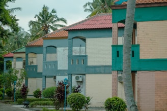 a building with a red roof