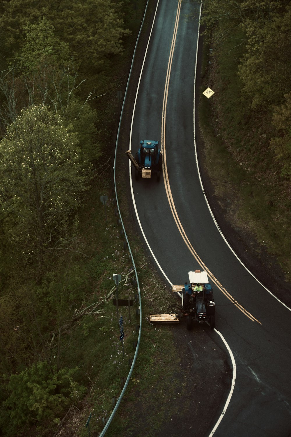 a truck on a highway