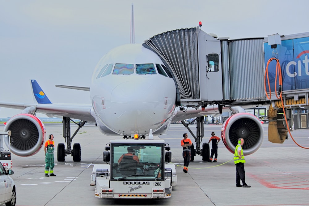 a plane is being prepared for a flight