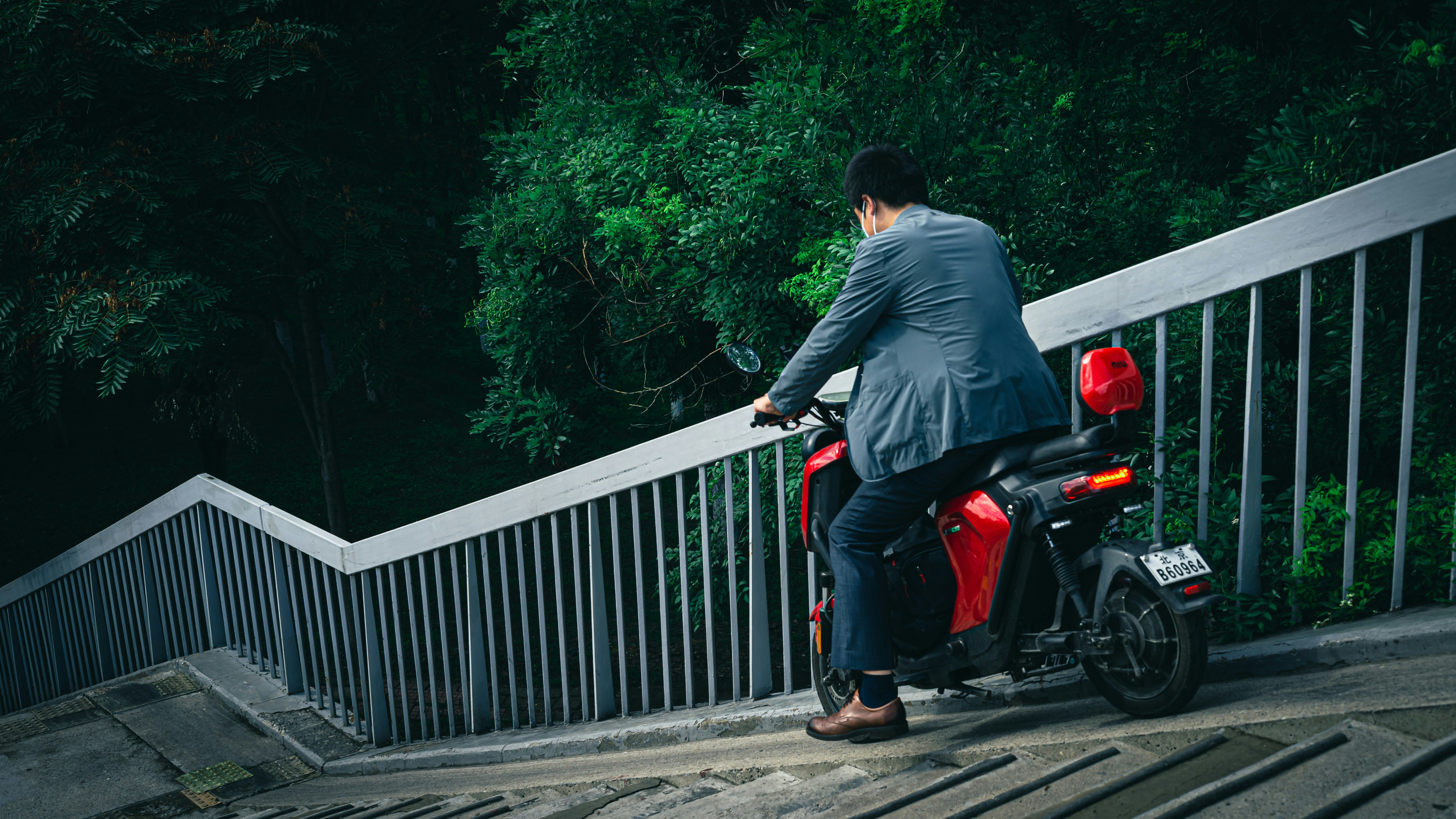 a person on a motorcycle