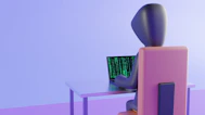 a few chairs with a table and a computer