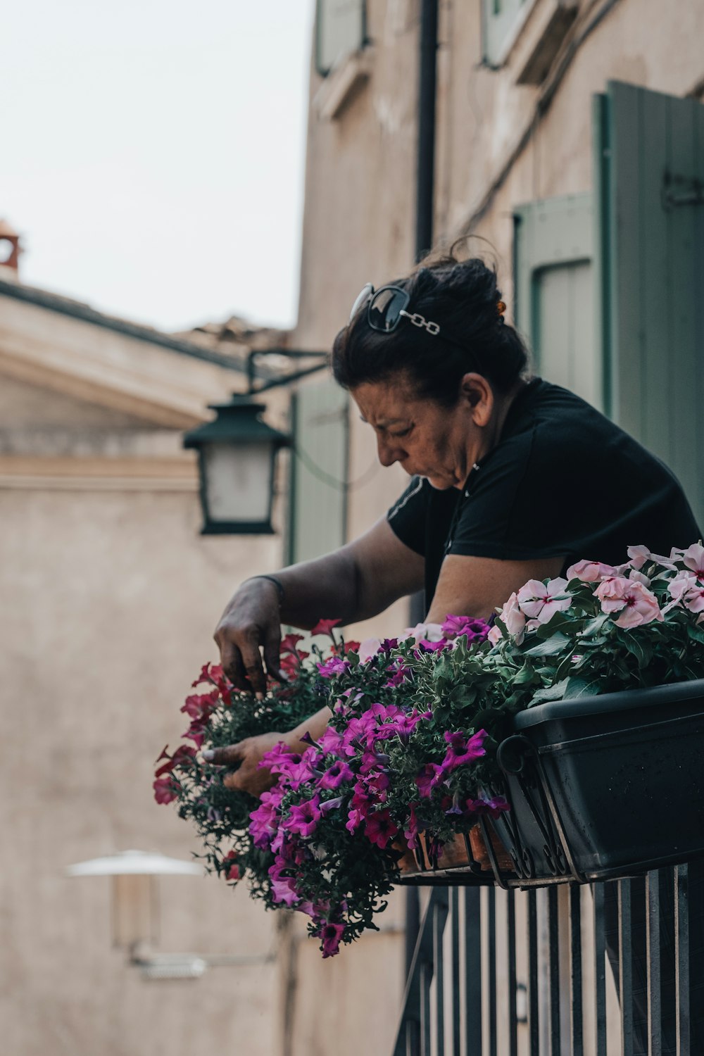 a person holding a bouquet of flowers