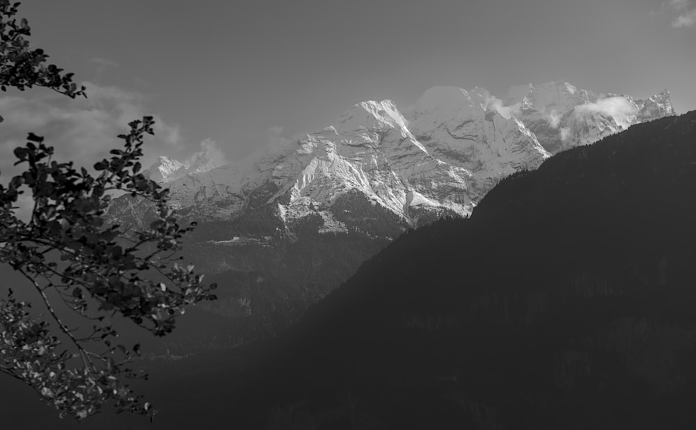 a mountain with snow