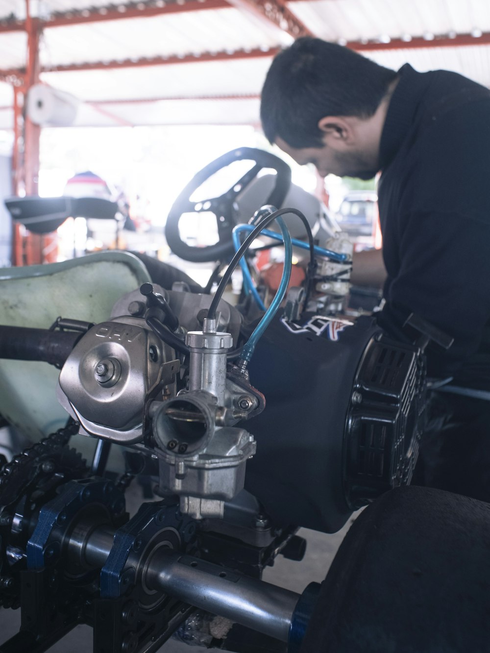 a man working on a machine