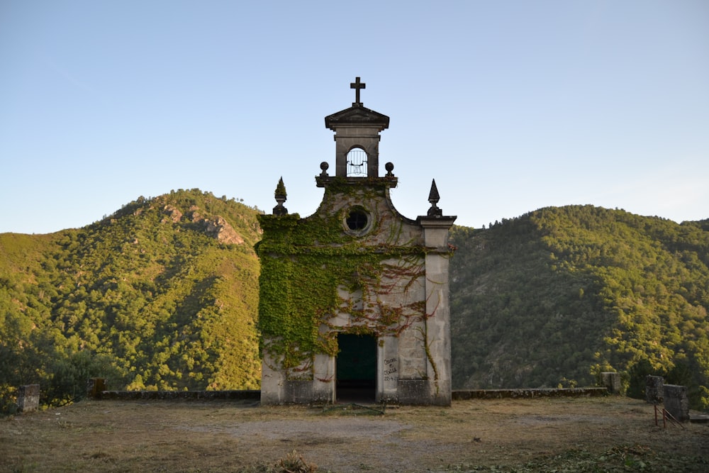 a small church with a steeple