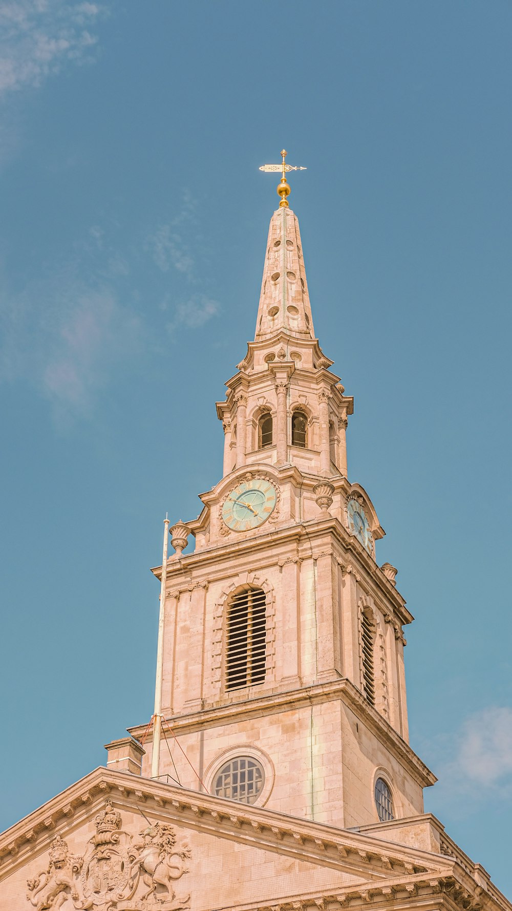 a clock on a tower