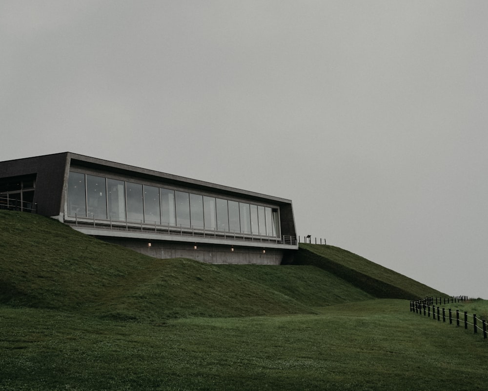 a building on a hill