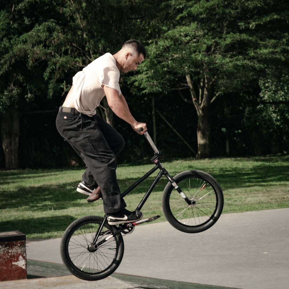 a man riding a bicycle