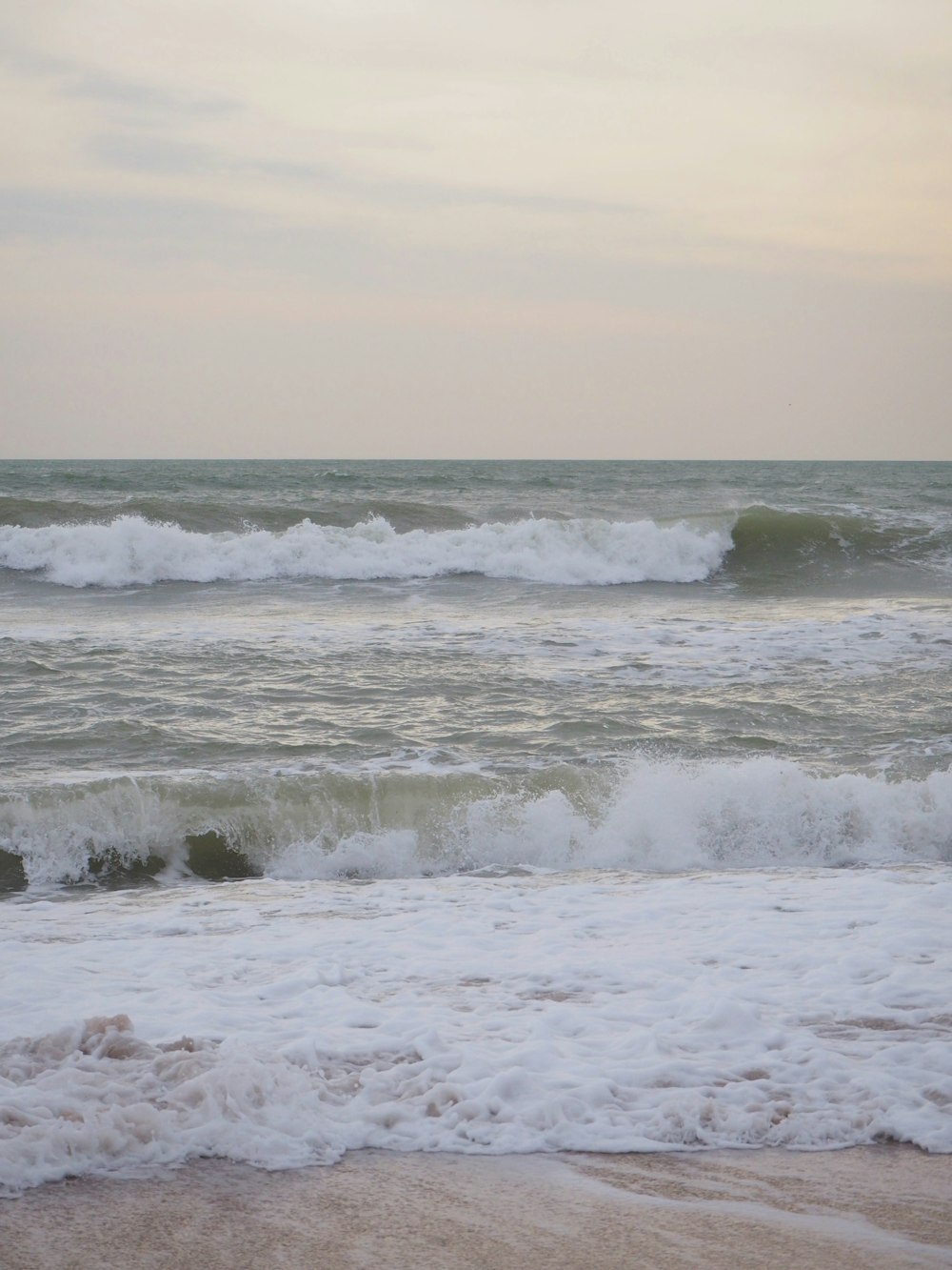 waves crashing on a beach