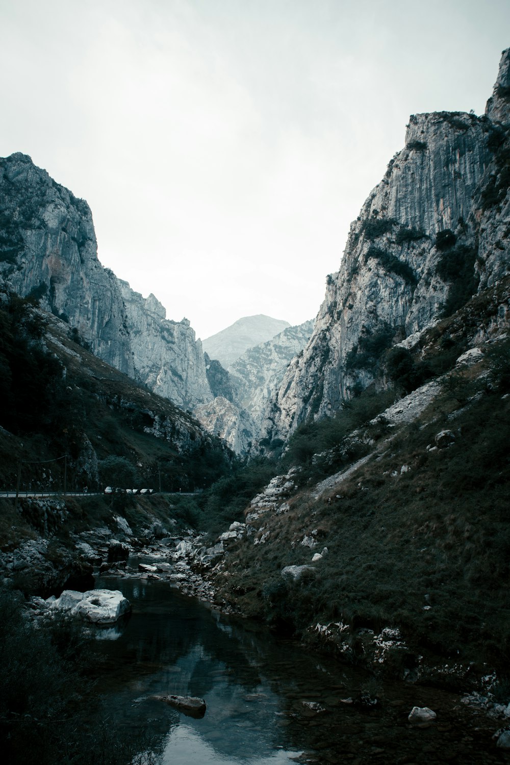 a river between mountains