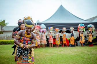 a group of people in traditional dress
