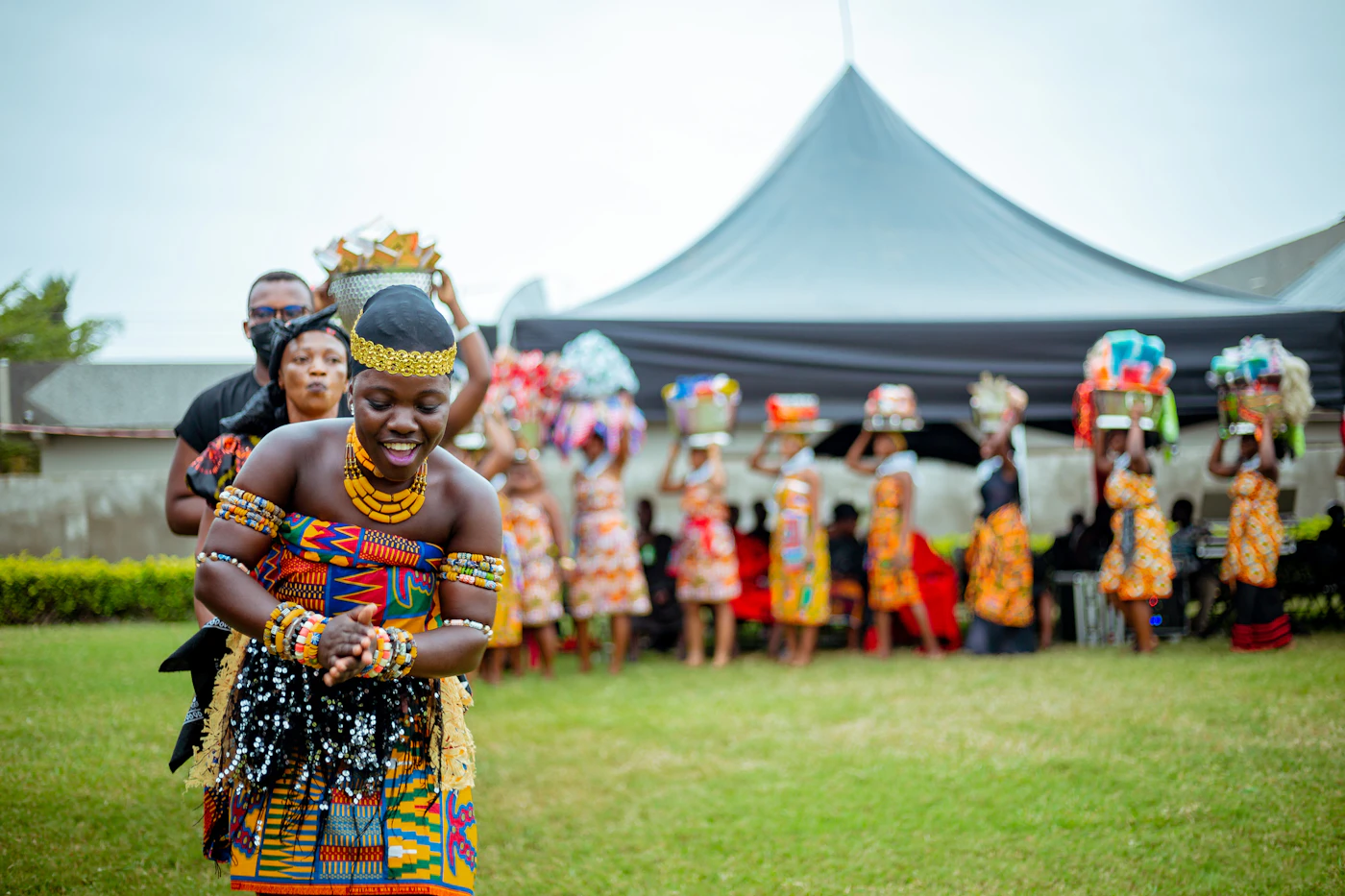 A group of people in traditional dress