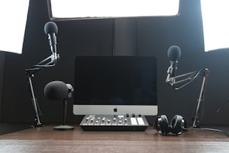 a computer on a desk