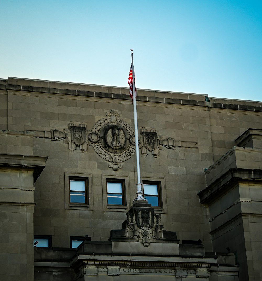 a flag on a building