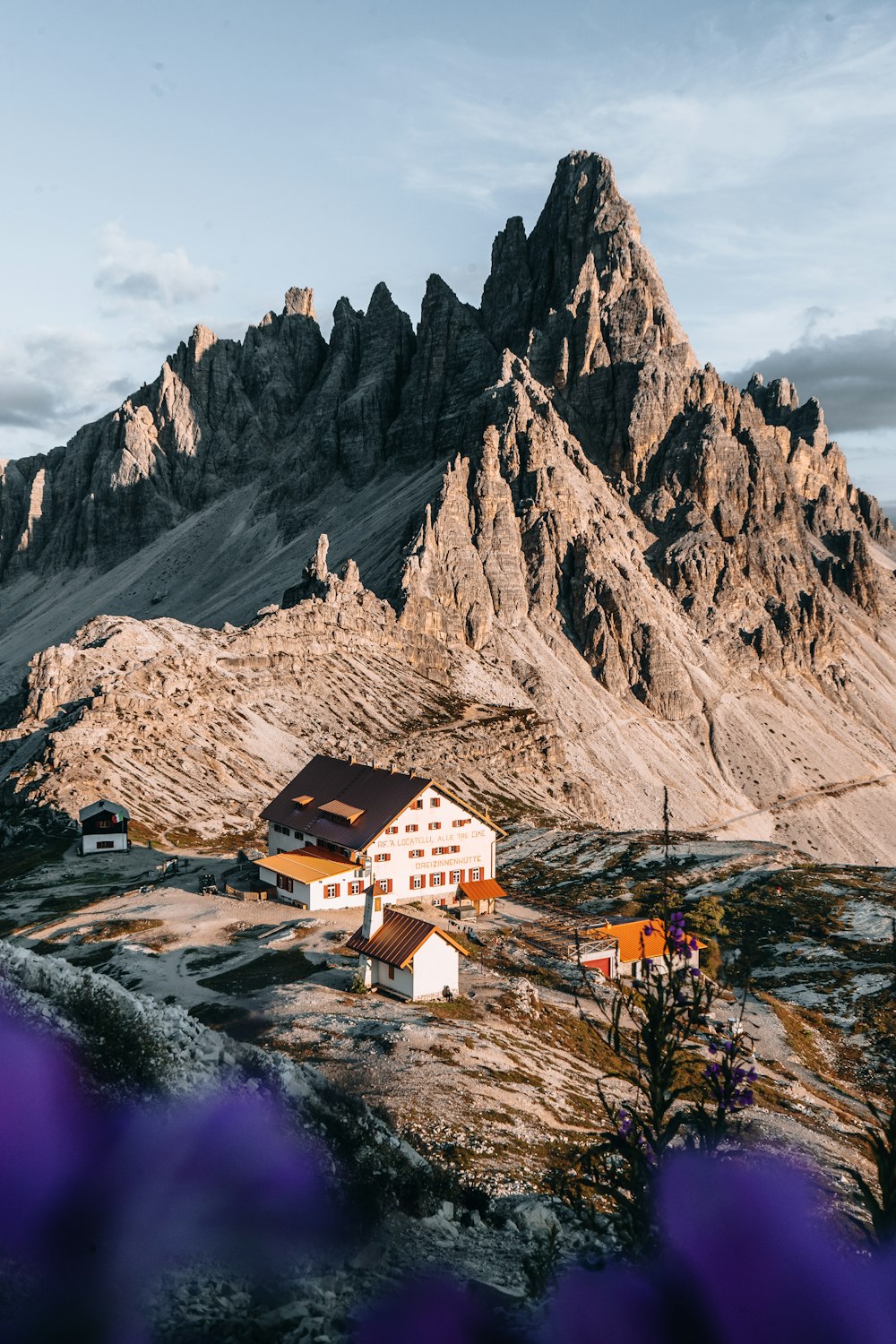 a group of houses on a mountain