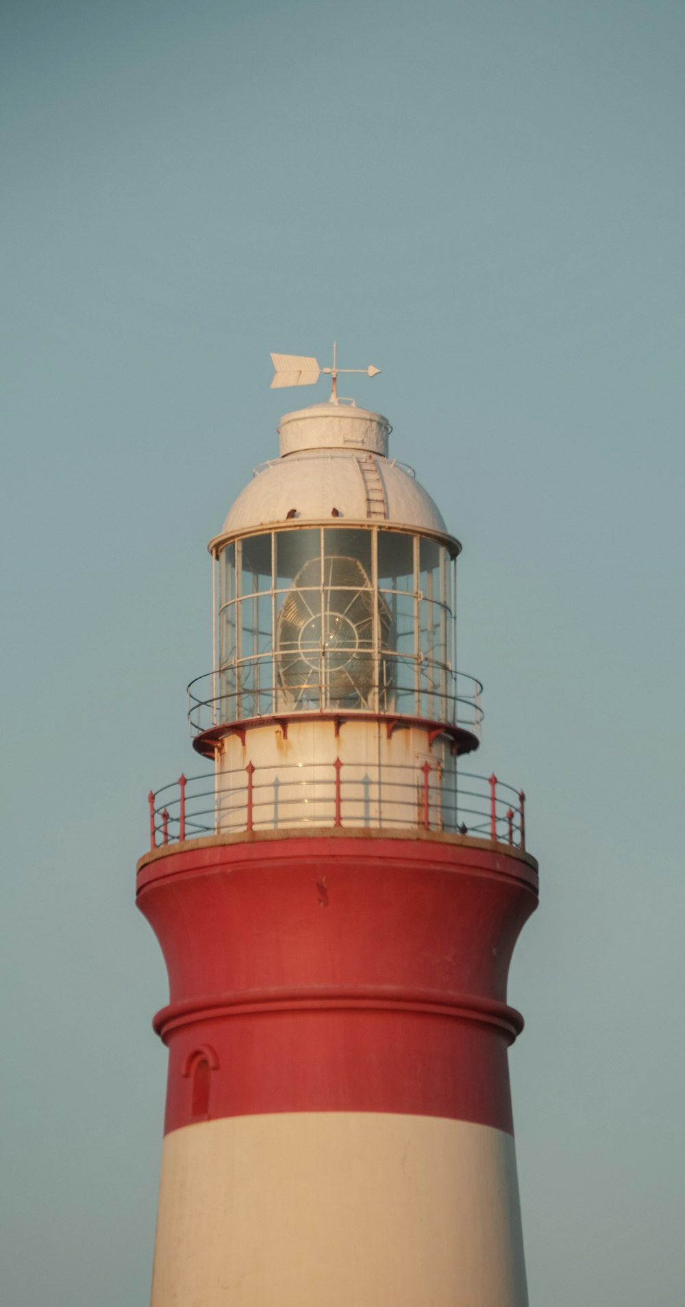 a red and white lighthouse