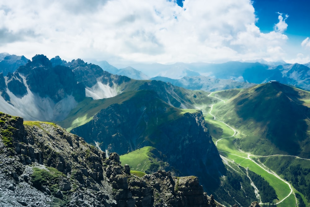 a valley between mountains