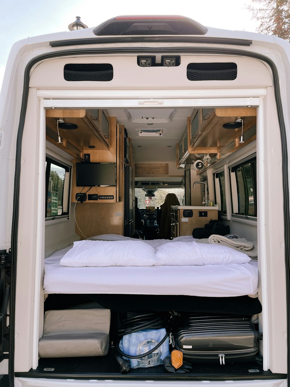 the inside of a van