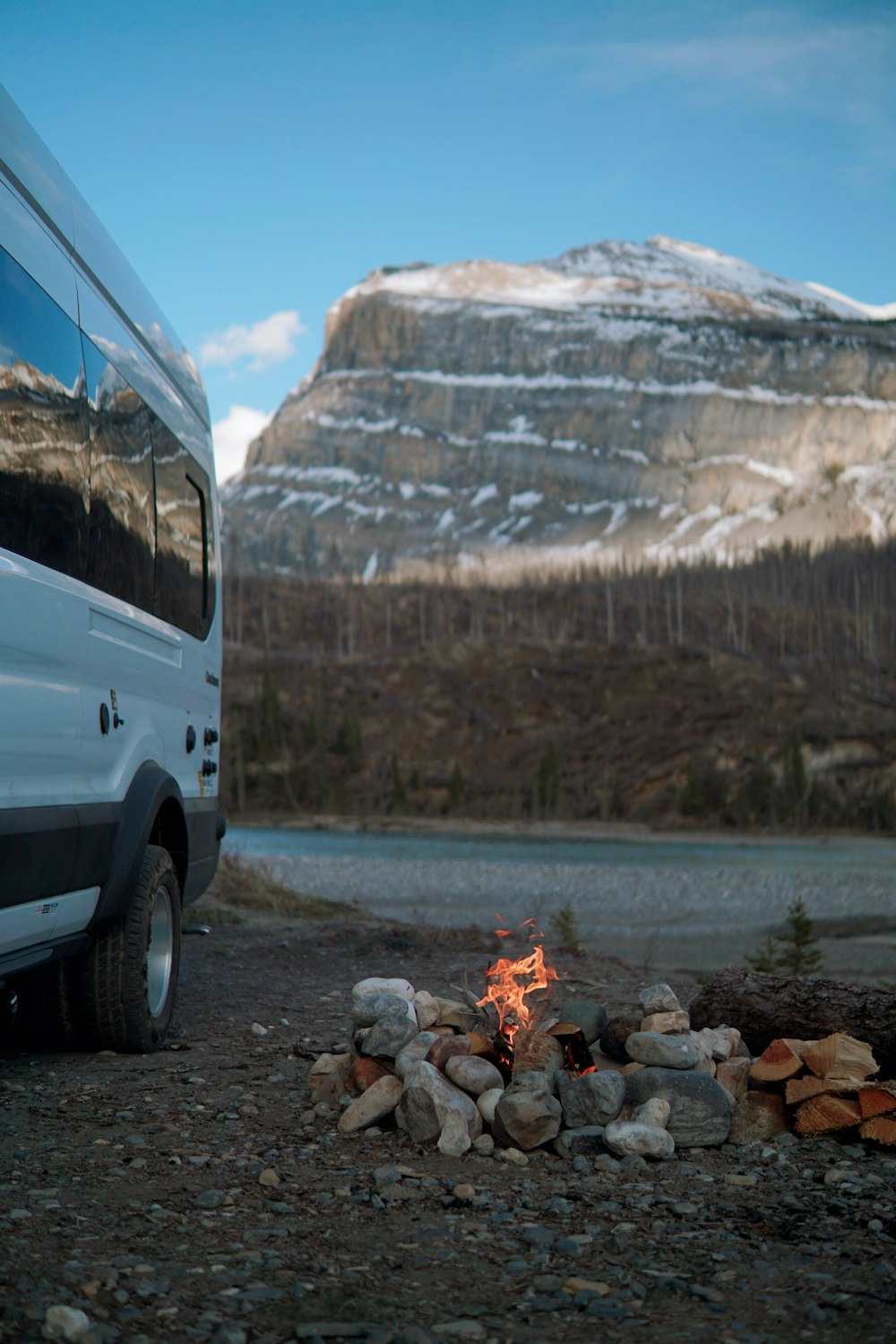 a campfire next to a campfire