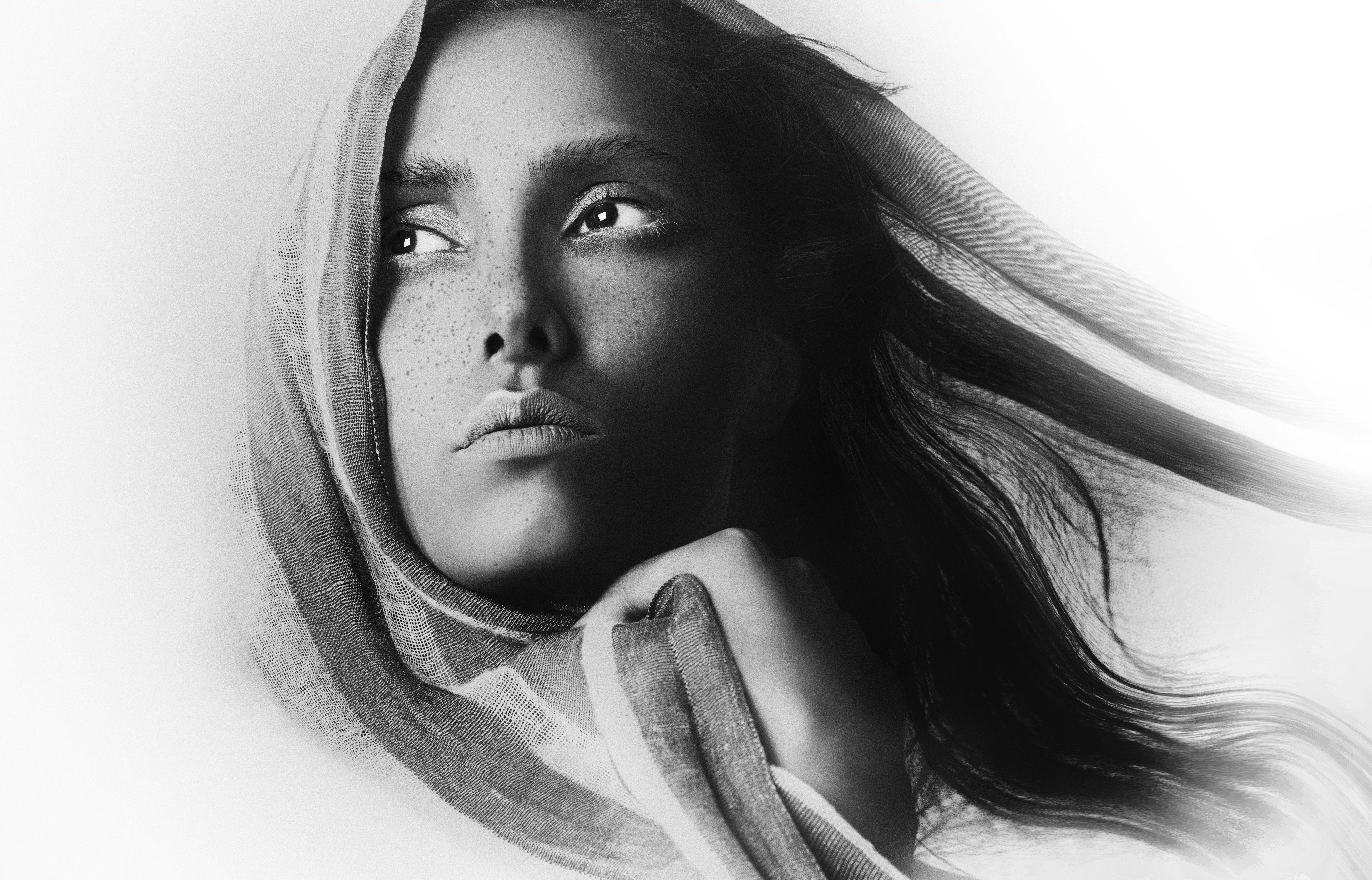 A woman with long hair