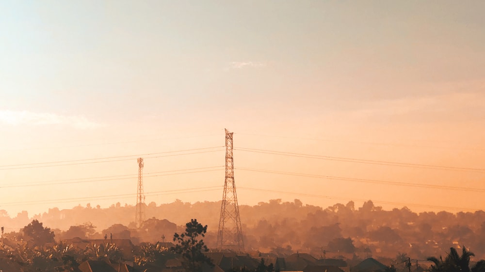 a power line tower