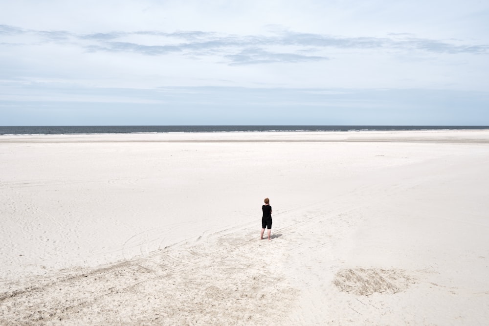 a person walking on a beach