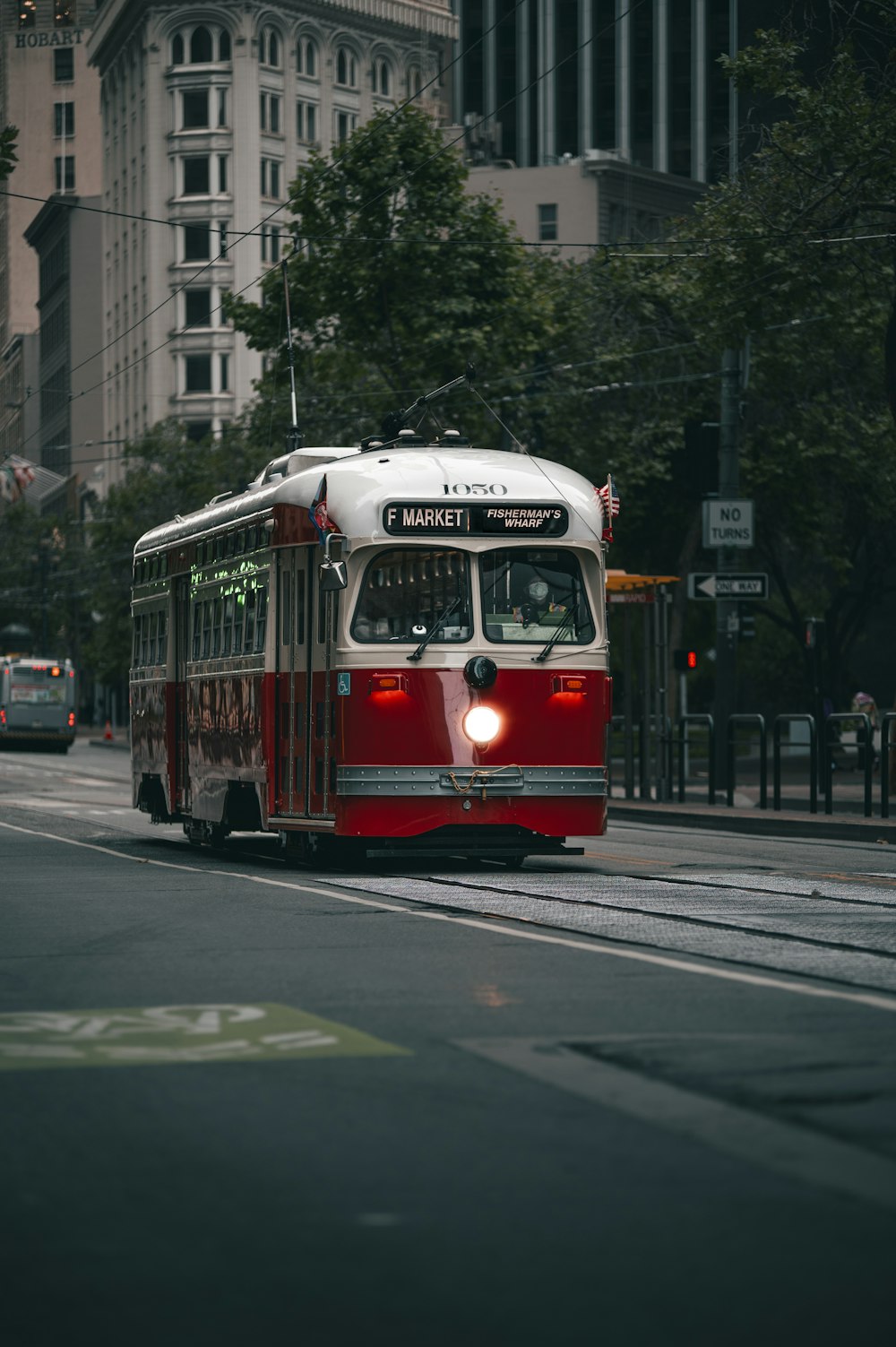 a trolley on a street