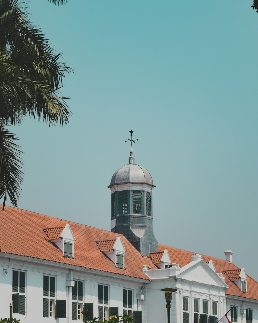 a building with a domed roof and a cross on top