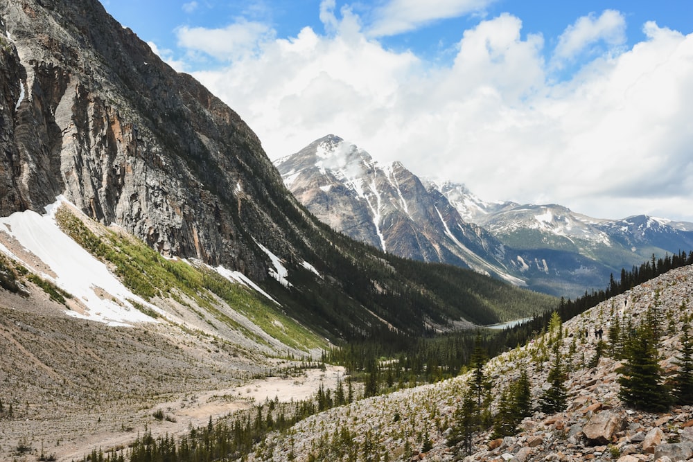 a valley between mountains