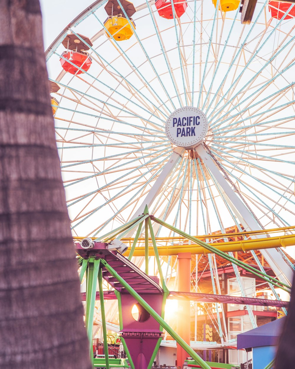 a ferris wheel with colorful lights