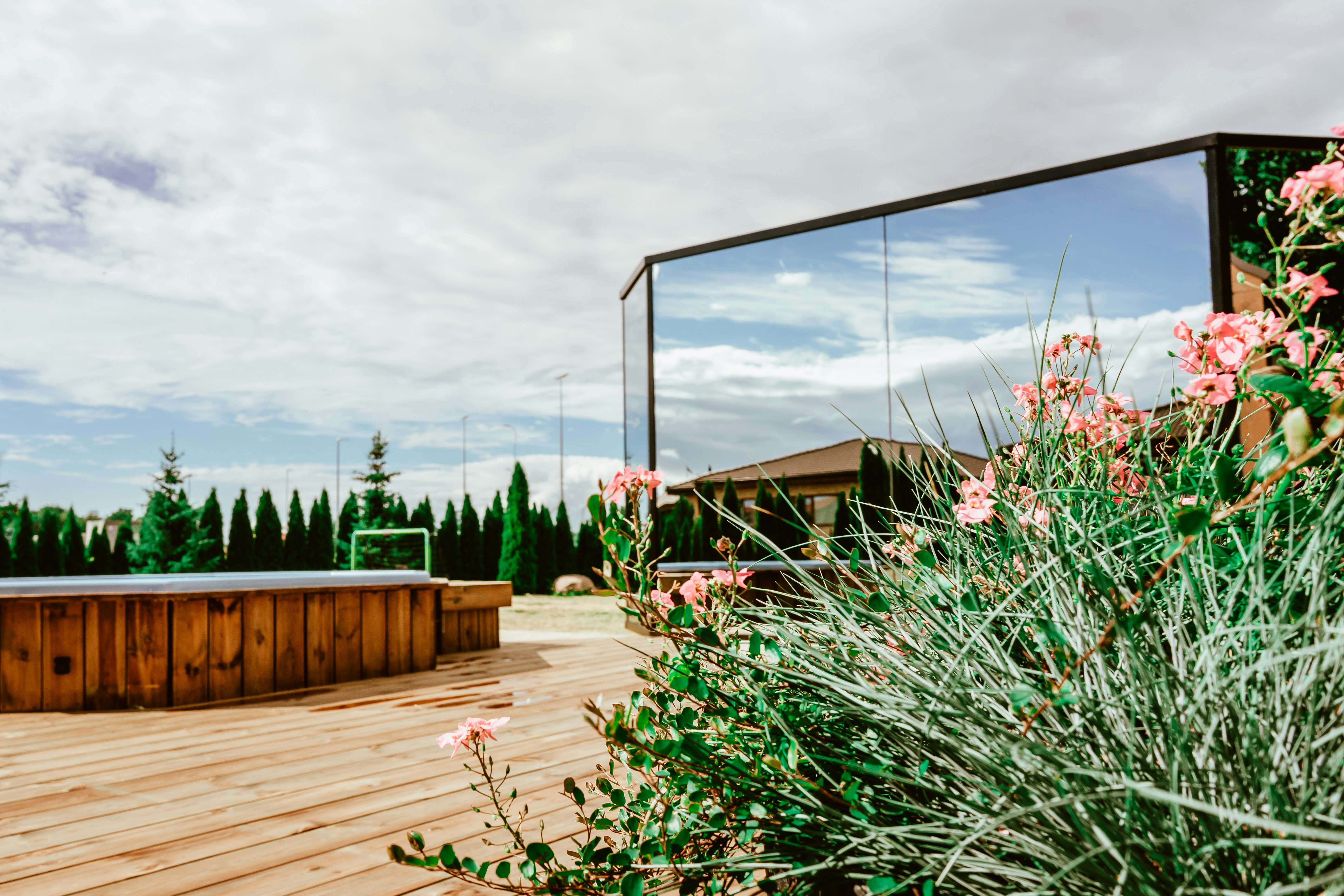 a wooden bridge over a body of water