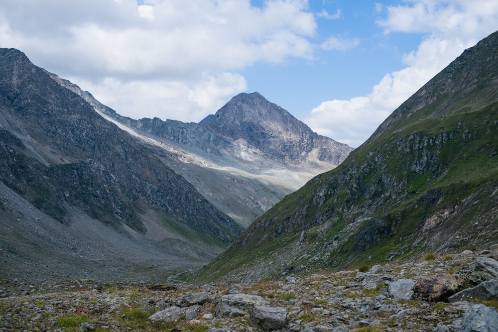 a valley between mountains