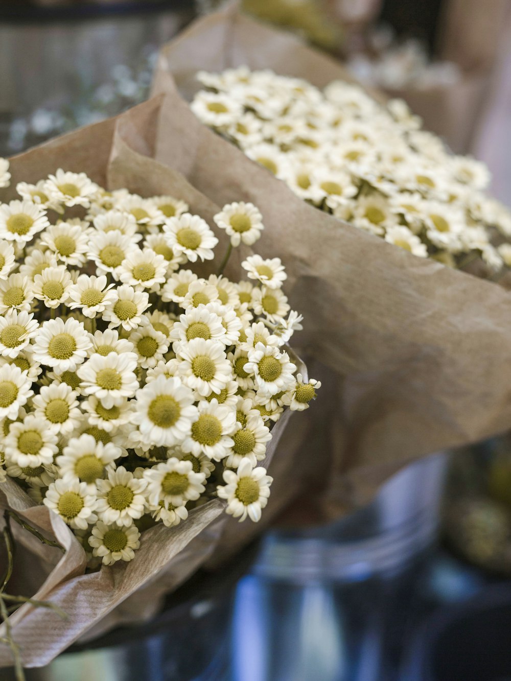 a bouquet of white flowers