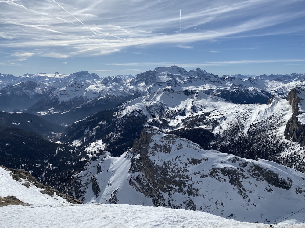 a snowy mountain range