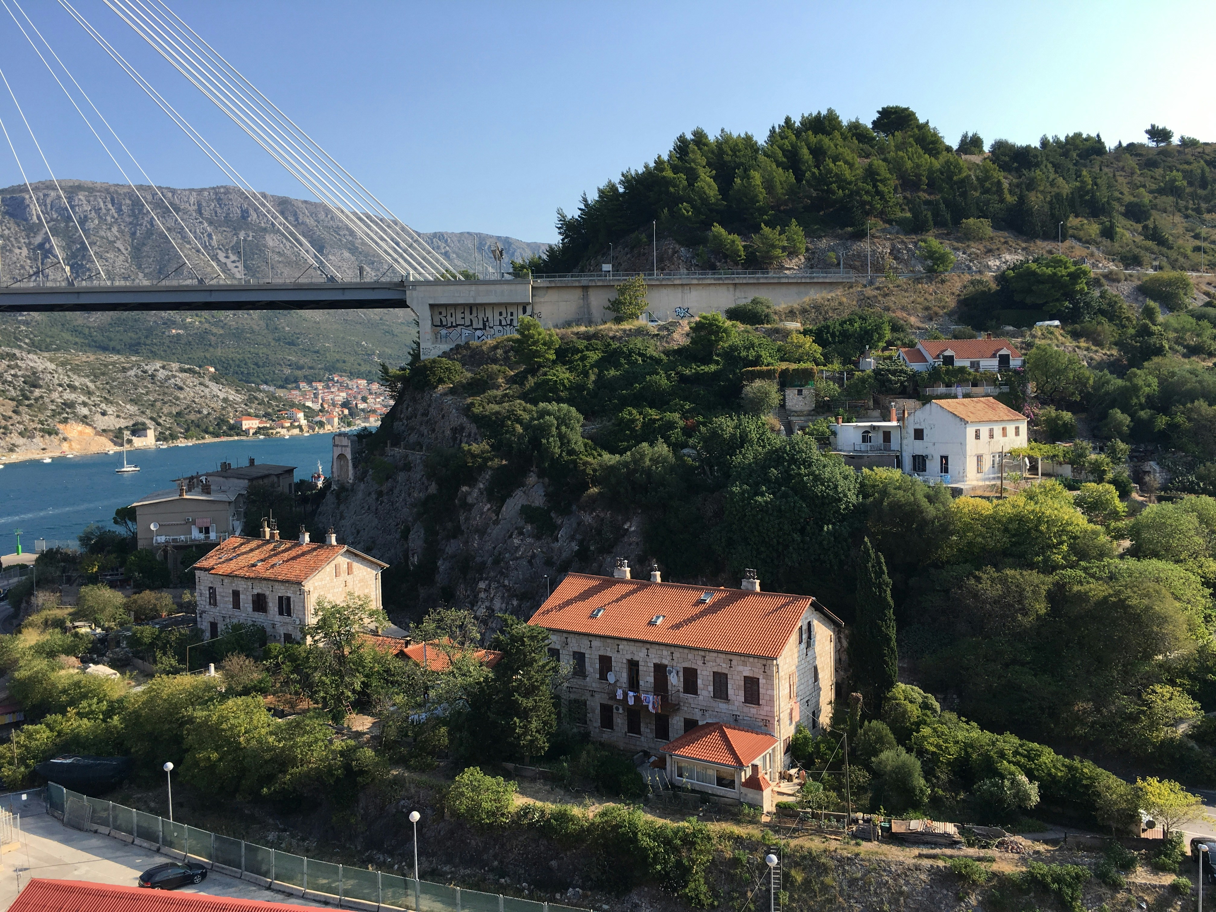 A group of houses on a hill