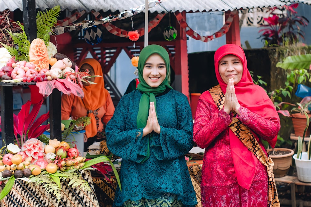 a couple of women in traditional clothing