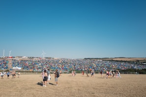 a large crowd of people at a festival