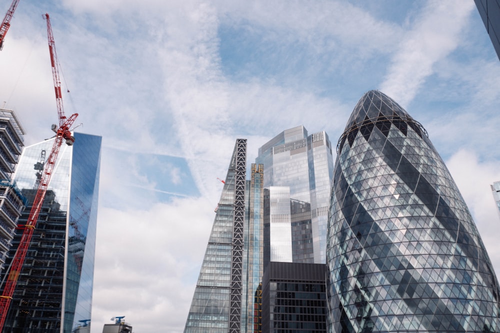 a group of skyscrapers under construction