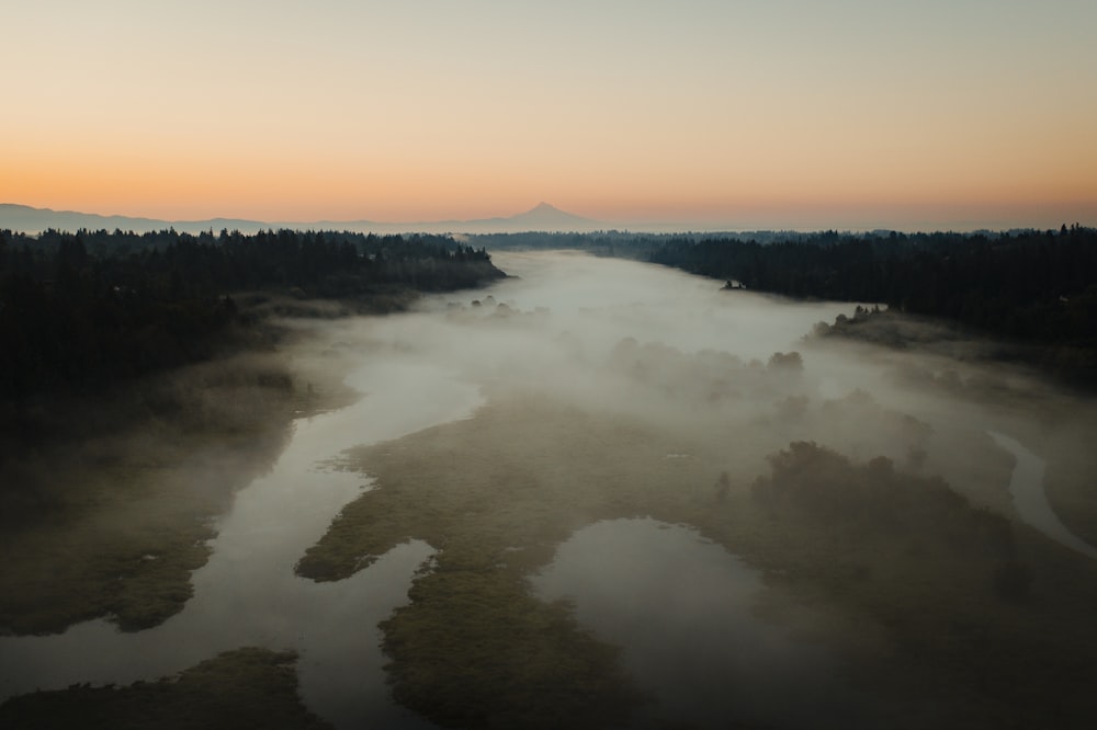 a river with a large amount of water flowing through it