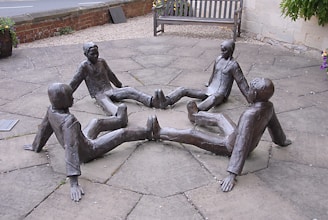 a group of statues