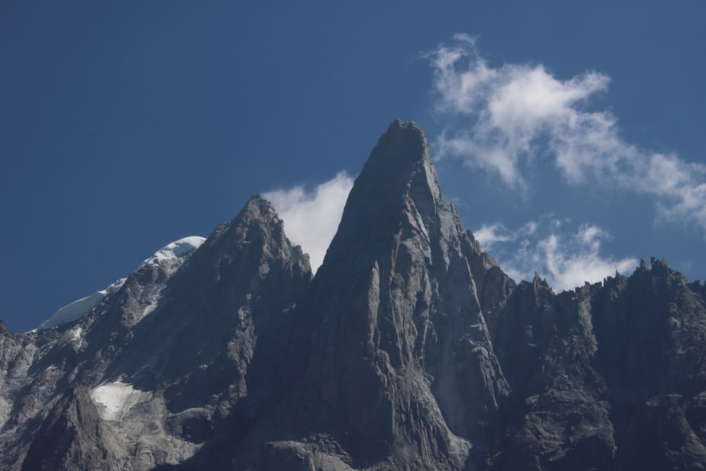 a mountain with snow