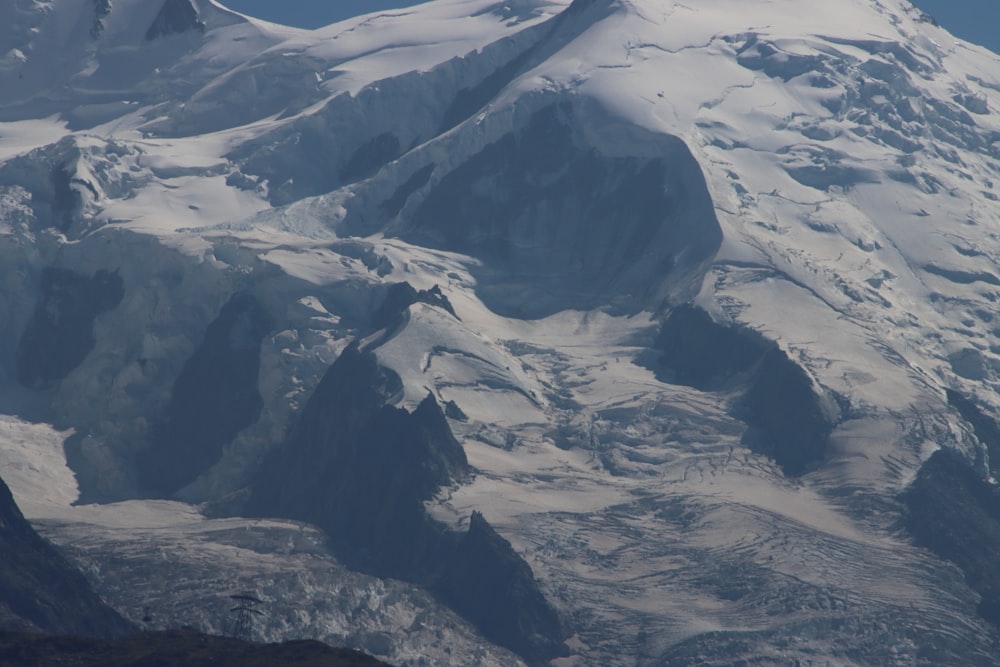 a mountain range with snow