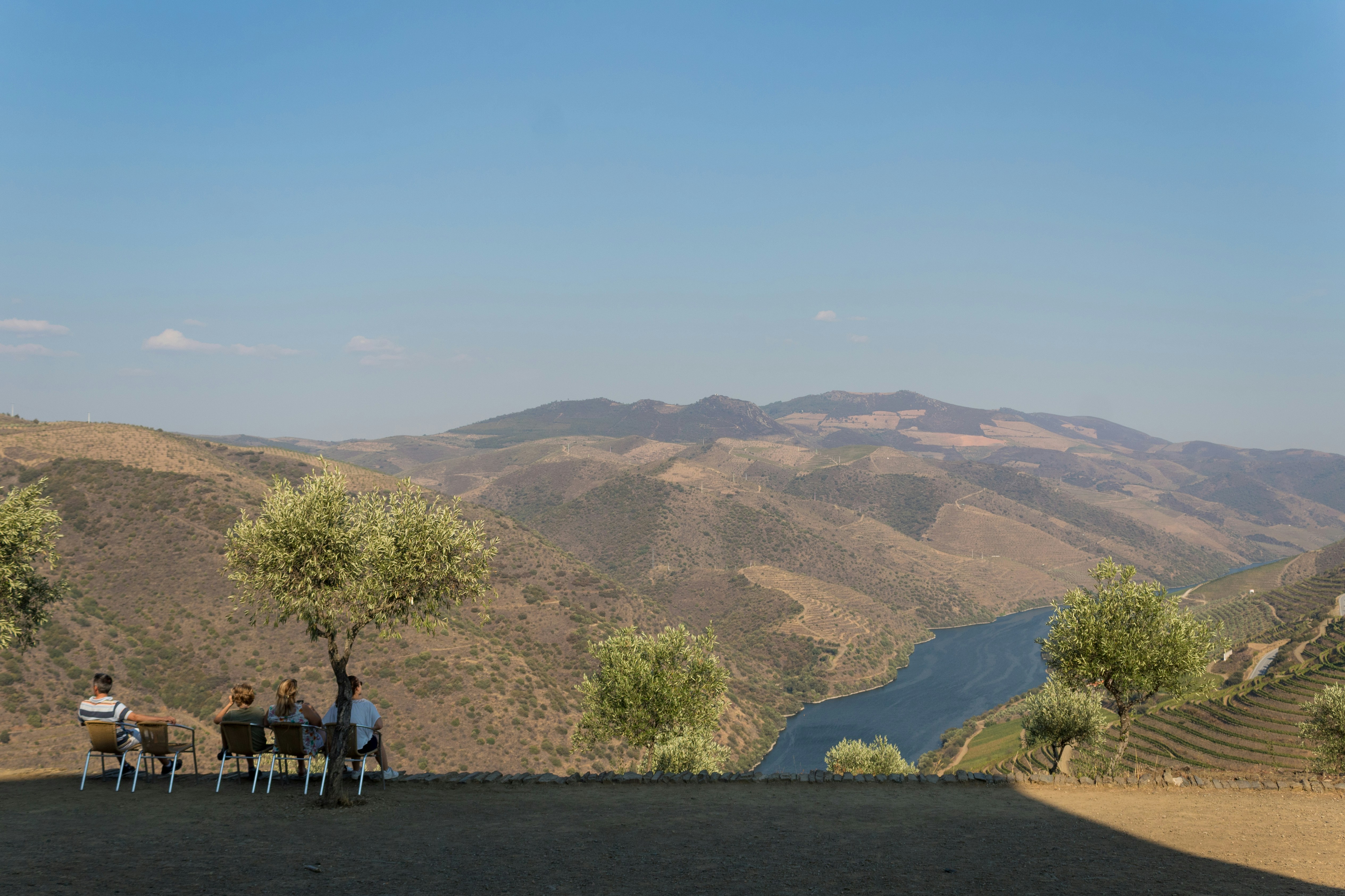 Looking at the Douro river and valley, from the Côa Museum.