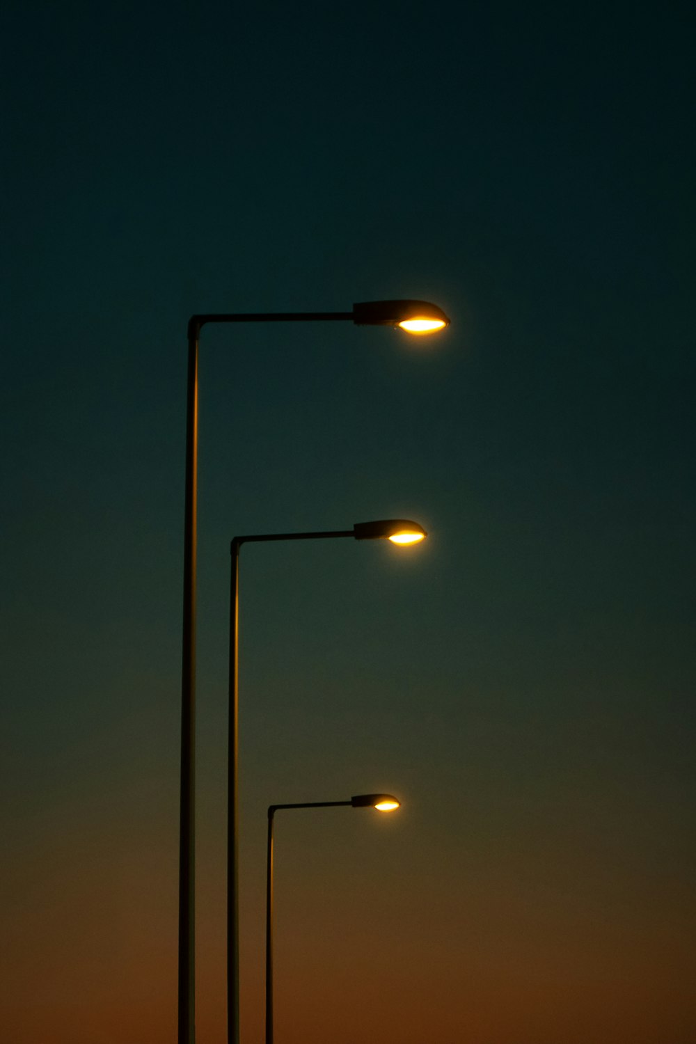 a row of street lamps